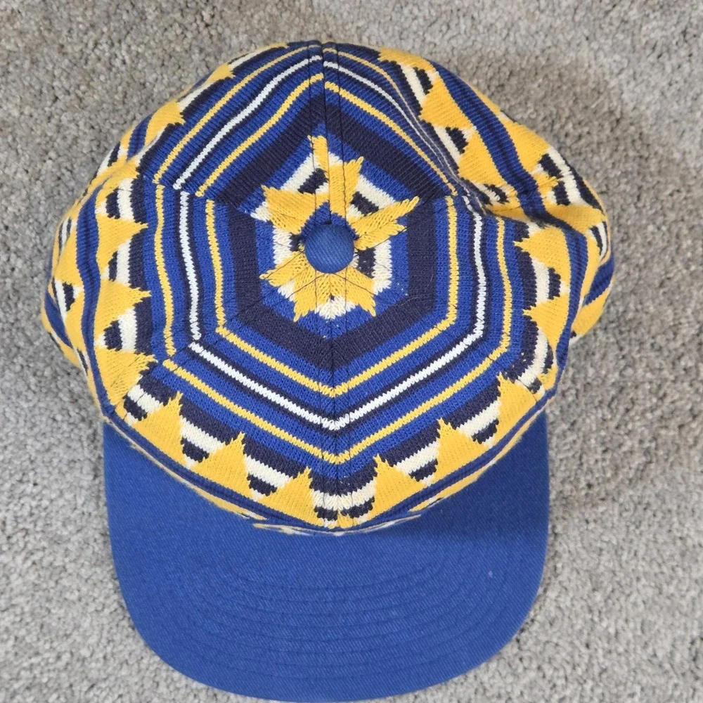 Mitchell & Ness Golden State Warriors Hat Mens OS Blue Snapback Knit Geometric